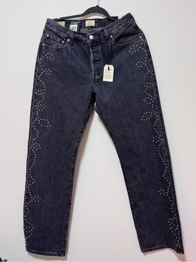 Vintage 501® '90S WOMEN'S JEANS BLACK embellished - Size 29 x 32